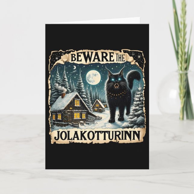 Yule Cat Icelandic Christmas Norse Beware The Jola Card (Front)