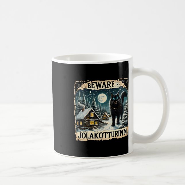 Yule Cat Icelandic Christmas Norse Beware The Jola Coffee Mug (Right)