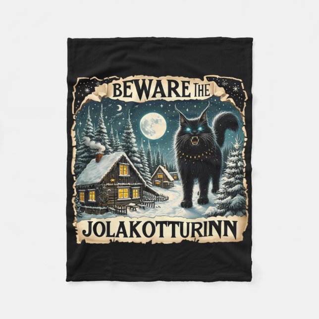 Yule Cat Icelandic Christmas Norse Beware The Jola Fleece Blanket (Front)