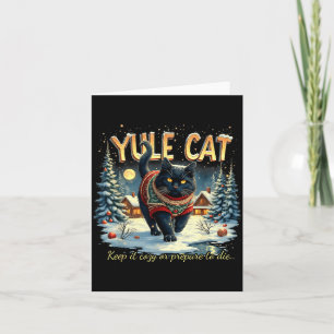Yule Cat Keep It Cozy Funny Winter Quote  Card