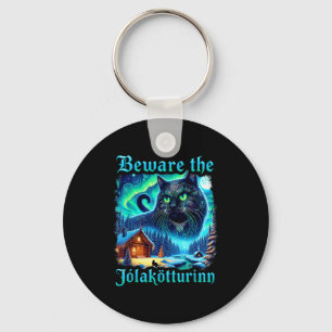 Yule Cat Vintage Beware Jolakotturinn Icelandic Ch Keychain