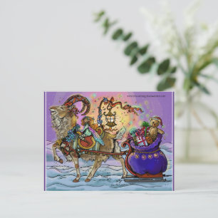 Yule Goat Holiday Magic Postcard