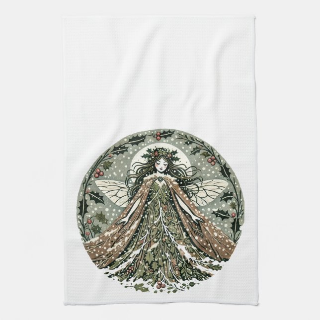 Yule Goddess Winter Solstice                       Kitchen Towel (Vertical)