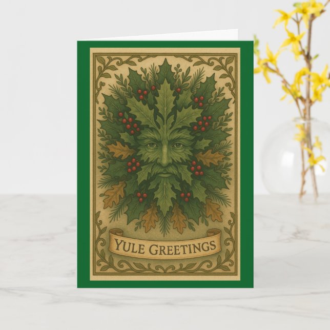 Yule Greetings Christmas Card (Yellow Flower)