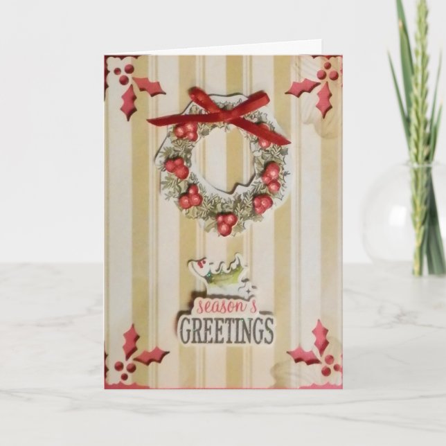Yule JOYEUSES FÊTES CARTE de vacances à la main (Devant)
