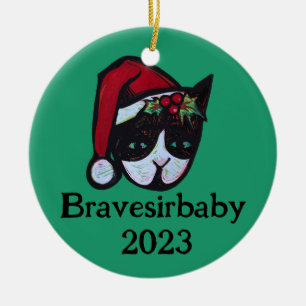 Yule Kitty Cat                                     Ceramic Ornament