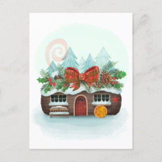 Yule Log House Postcard