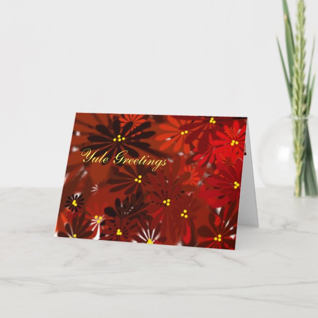 Yule Peace- Poinsettia Holiday Card (Front)
