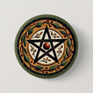 Yule Pentacle                                      2 Inch Round Button
