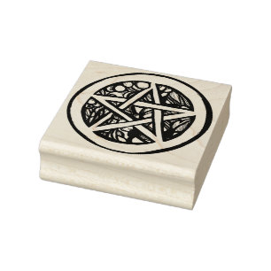 Yule Pentacle – Pagan Winter Solstice Symbol       Rubber Stamp