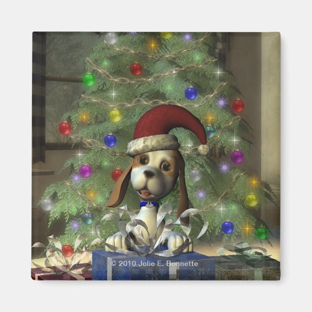 Yule Puppy Magnet (Devant)