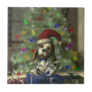 Yule Puppy Tile
