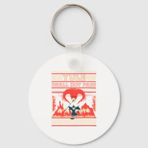 Yule Shall Not P Fantasy Wizard Holiday Pun Funny Keychain