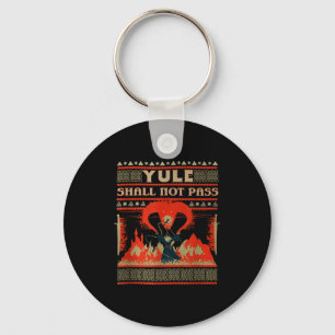 Yule Shall Not P Fantasy Wizard Holiday Pun  Keychain