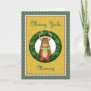 Yule Stag Wreath for Mommy Card