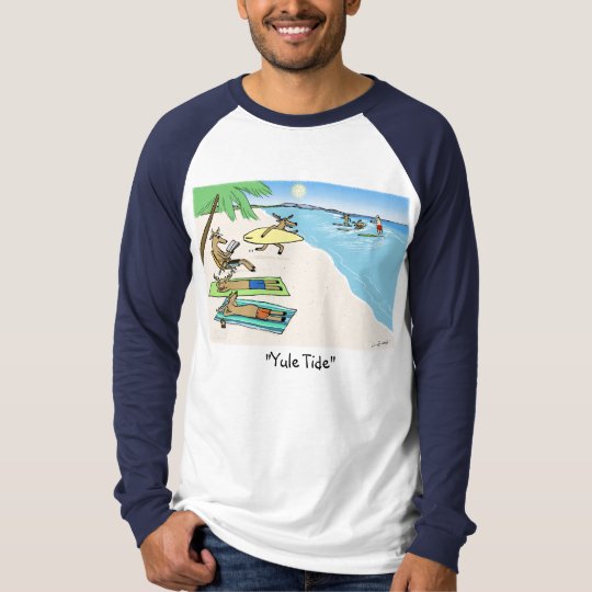"Yule Tide" - Santa and Reindeer Beach Vacation T-Shirt