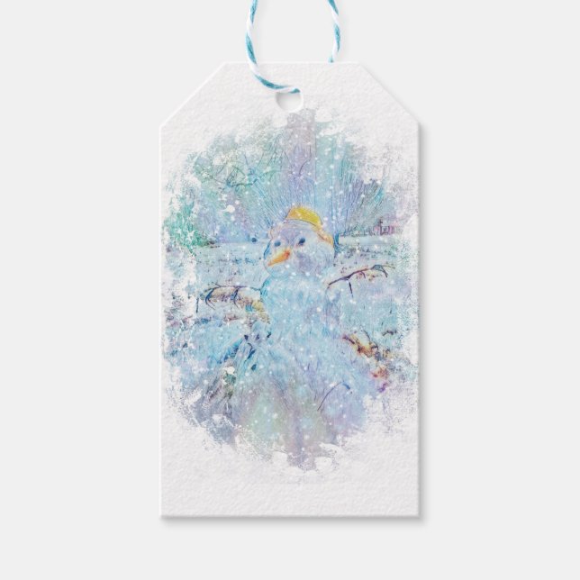 Yule Winter Snowman Gift Tags (Front)