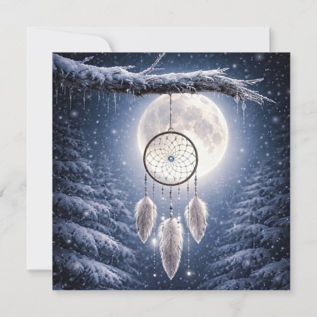 Yule Winter Solstice Moon Dreamcatcher (Front)