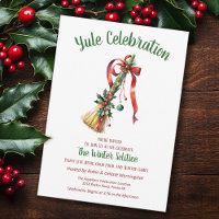 Yule Winter Solstice Witch Broom Holly Besom