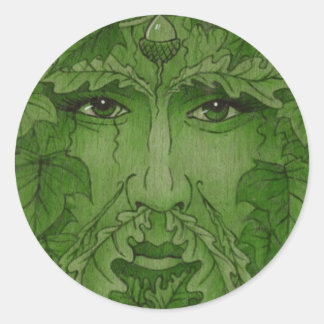 yuleking green classic round sticker