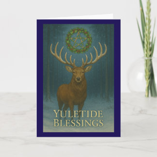Yuletide Blessings Stag Christmas Greetings Card
