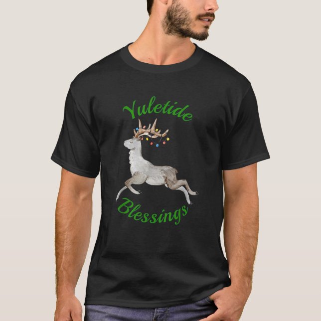 Yuletide Blessings Winter Solstice Christmas  T-Shirt (Front)
