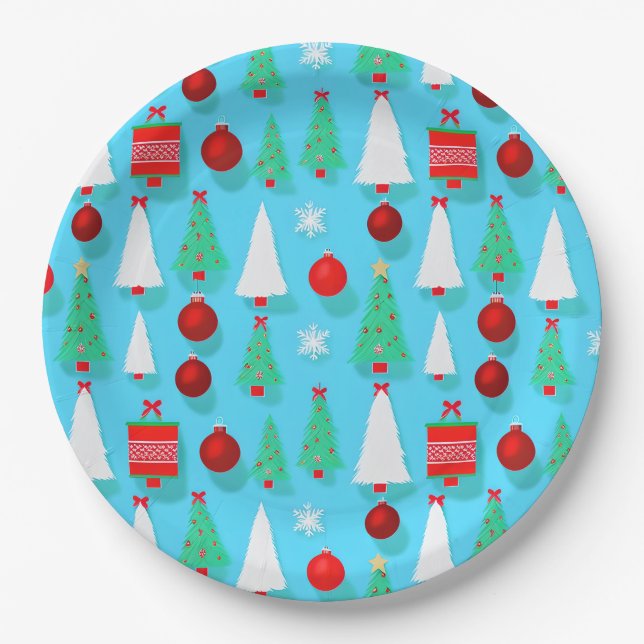 Yuletide Blue paper plate (Front)