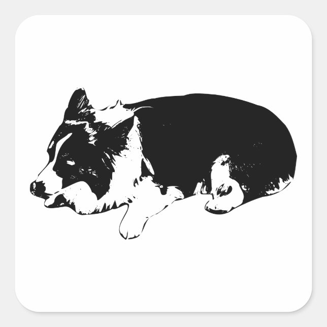 yuletide calm lick, corgi square sticker (Front)