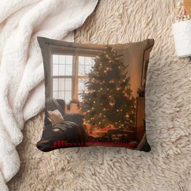 Yuletide Charm Throw Pillow (Blanket)
