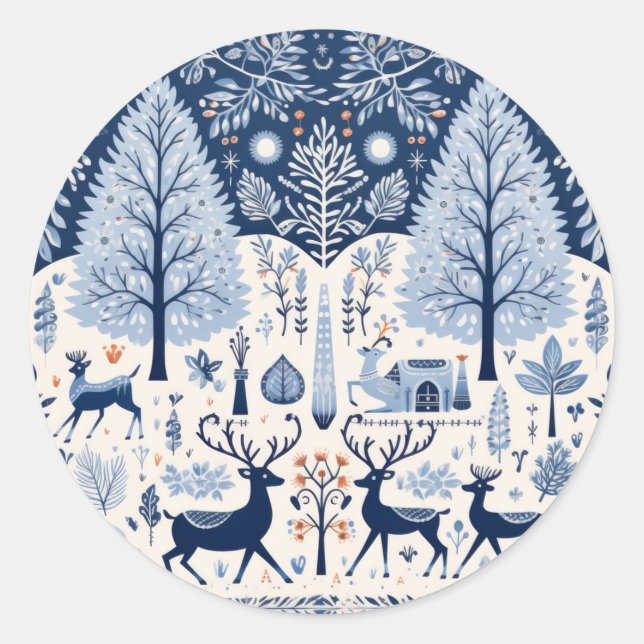 Yuletide Decor Classic Round Sticker (Front)