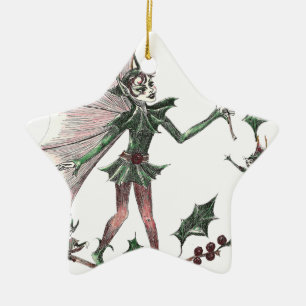 Yuletide Fairy Gifts for the Holiday Ceramic Ornament