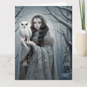 Yuletide Fantasy Goddess Greeting Card