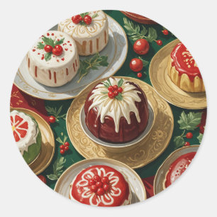 Yuletide Feast Classic Round Sticker