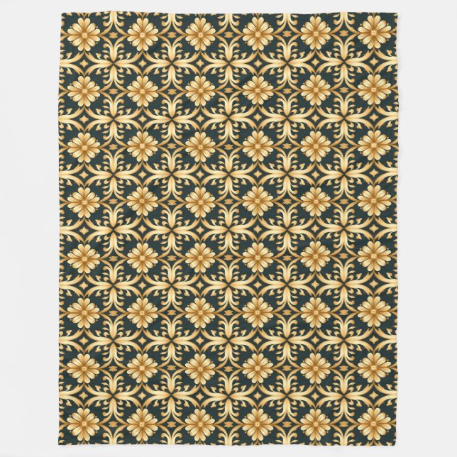 Yuletide Gold Glimmer Fleece Blanket (Front)