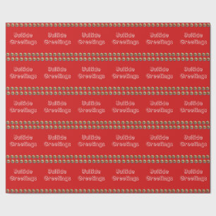 Yuletide Greetings Red Wrapping Paper