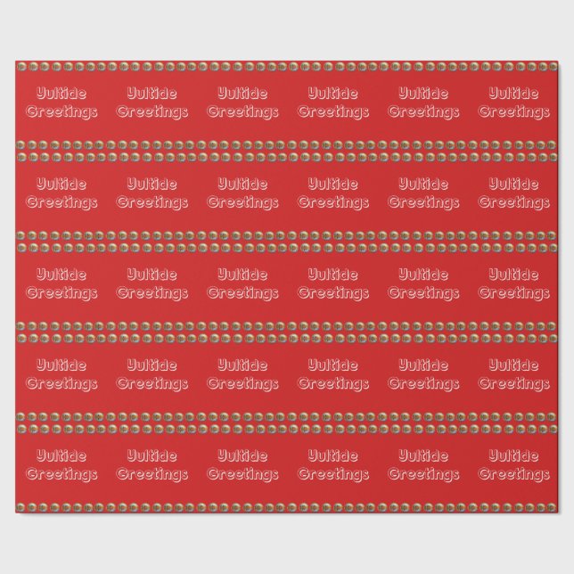 Yuletide Greetings Red Wrapping Paper (Seam)