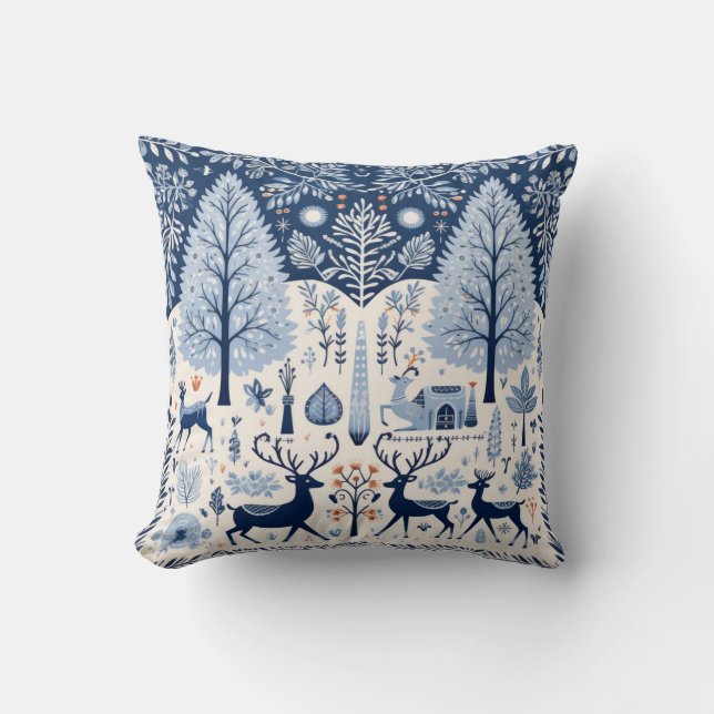 Yuletide Greetings Throw Pillow (Front)