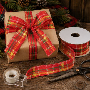 Yuletide Hearth Plaid Satin Ribbon
