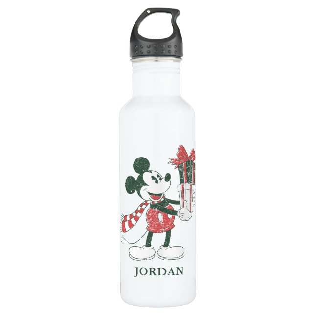 Yuletide Joy | Merry Christmas Mickey 710 Ml Water Bottle (Front)