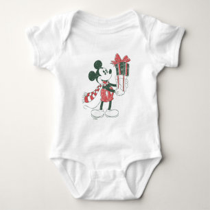 Yuletide Joy   Merry Christmas Mickey Baby Bodysuit