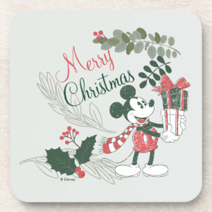 Yuletide Joy   Merry Christmas Mickey Coaster