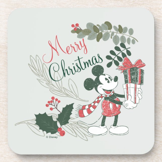 Yuletide Joy | Merry Christmas Mickey Coaster (Front)