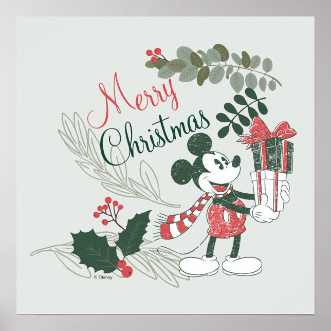 Yuletide Joy | Merry Christmas Mickey Poster (Front)