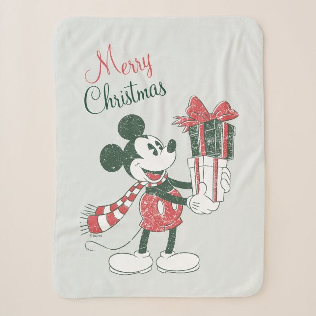 Yuletide Joy | Merry Christmas Mickey Sherpa Blanket (Front)