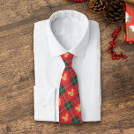 Yuletide Joy | Mickey Christmas Plaid Pattern 2 Tie<br><div class="desc">Celebrate the holiday and your love of Mickey with this cute graphic featuring a gold Mickey in a red and green plaid pattern.</div>