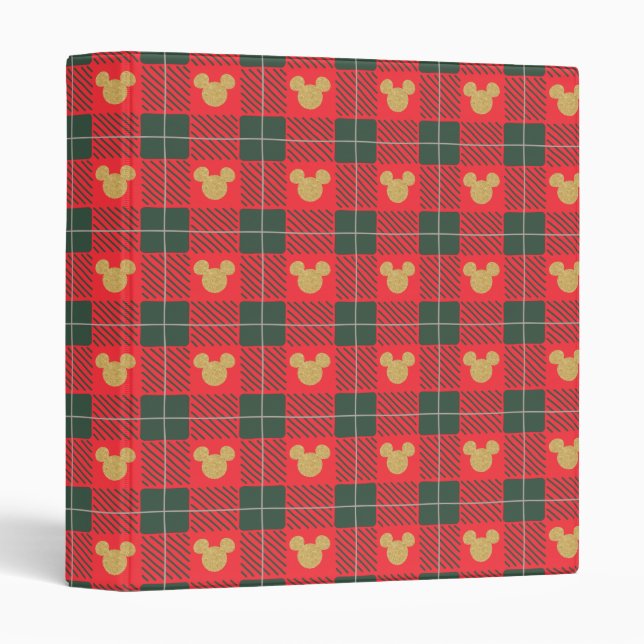 Yuletide Joy | Mickey Christmas Plaid Pattern Binder (Front/Spine)