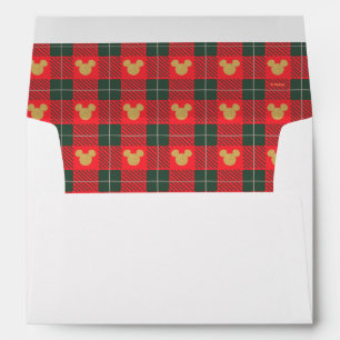 Yuletide Joy   Mickey Christmas Plaid Pattern Envelope