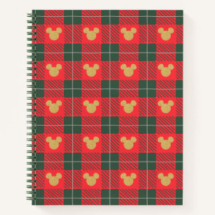Yuletide Joy   Mickey Christmas Plaid Pattern Notebook