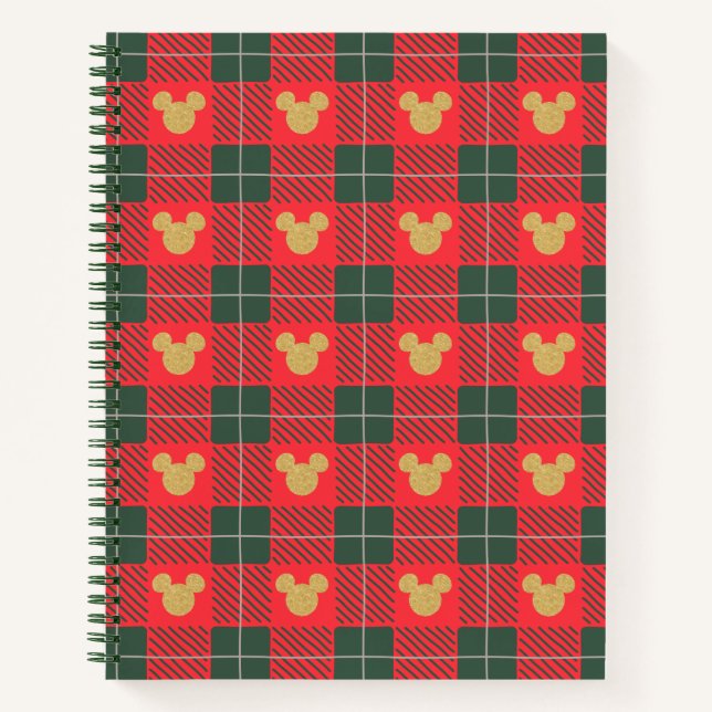 Yuletide Joy | Mickey Christmas Plaid Pattern Notebook (Front)