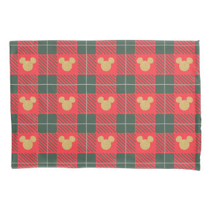 Yuletide Joy   Mickey Christmas Plaid Pattern Pillowcase